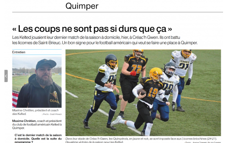 ARTICLE DANS OUEST FRANCE 🗞️